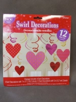 Спираль на потолок «Сердца» разноцветные, 12 шт