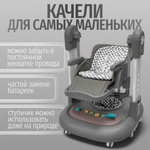 Стульчик для кормления, ходунки, качели 5в1 Bubago William серый