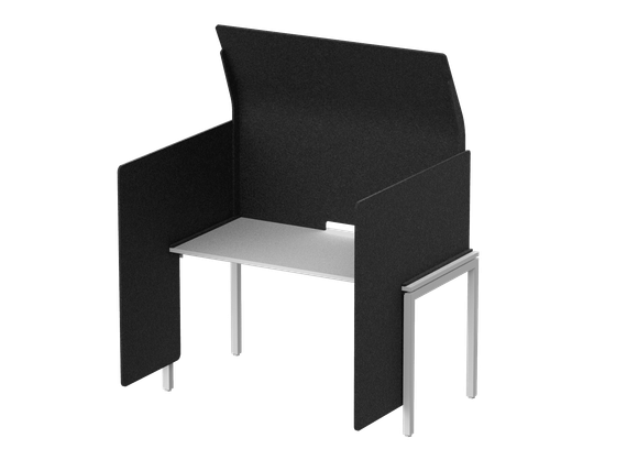 Кабина с высоким экраном-парусом и низкими боковыми стенками-ширмами 115х112х163