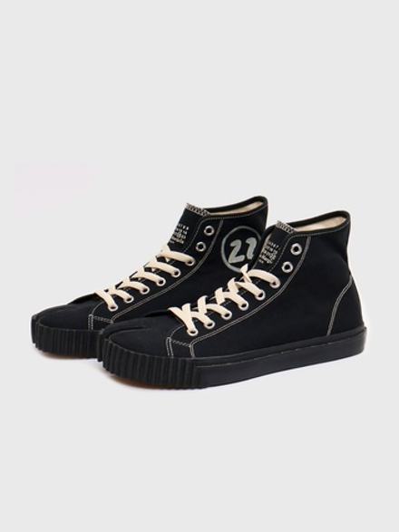 Кеды Maison Margiela Tabi Canvas High Top Black
