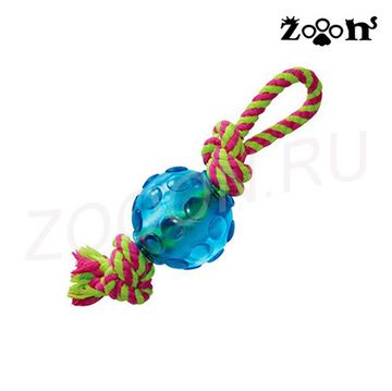 Petstages игрушка для собак Mini ОRКА мячик с канатом, 16-18 см