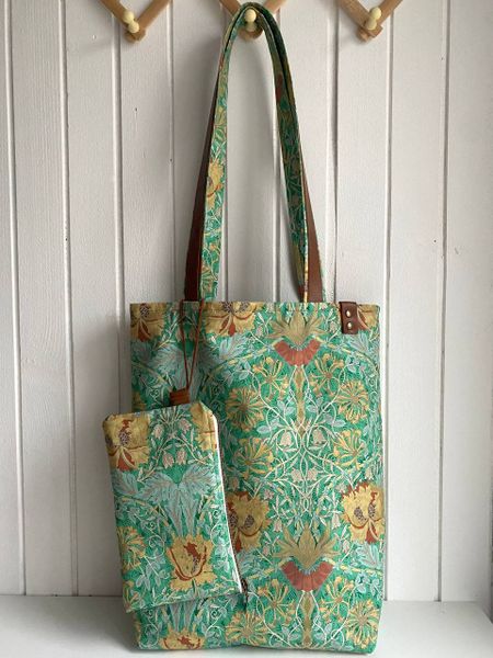 Уильям Моррис Honeysuckle #2 на изумрудном, отрез 35 см, 100% хлопок, Handmade Fabrics 3