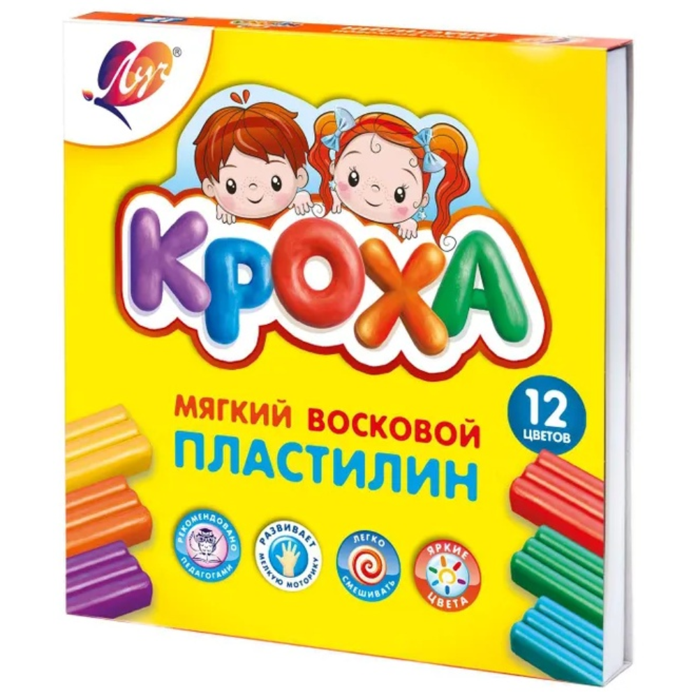 Пластилин восковой Кроха 12 цветов