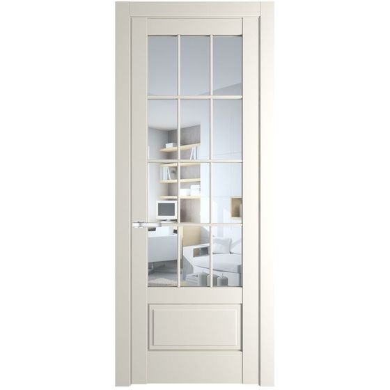 Межкомнатная дверь эмаль Profil Doors 3.2.2 (р.12) PD перламутр белый стекло прозрачное