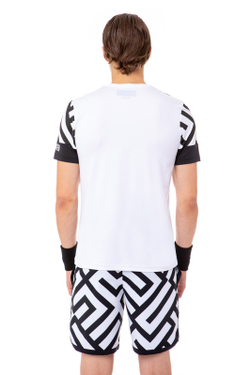 Мужская теннисная футболка Hydrogen Tech Labyrinth Tee - white/black