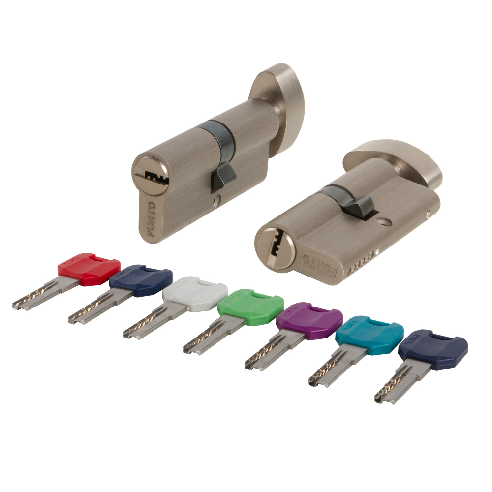 Цилиндровый механизм MaxPro7002Knob90mm(35+10+45) SN никель 7key с вертушкой