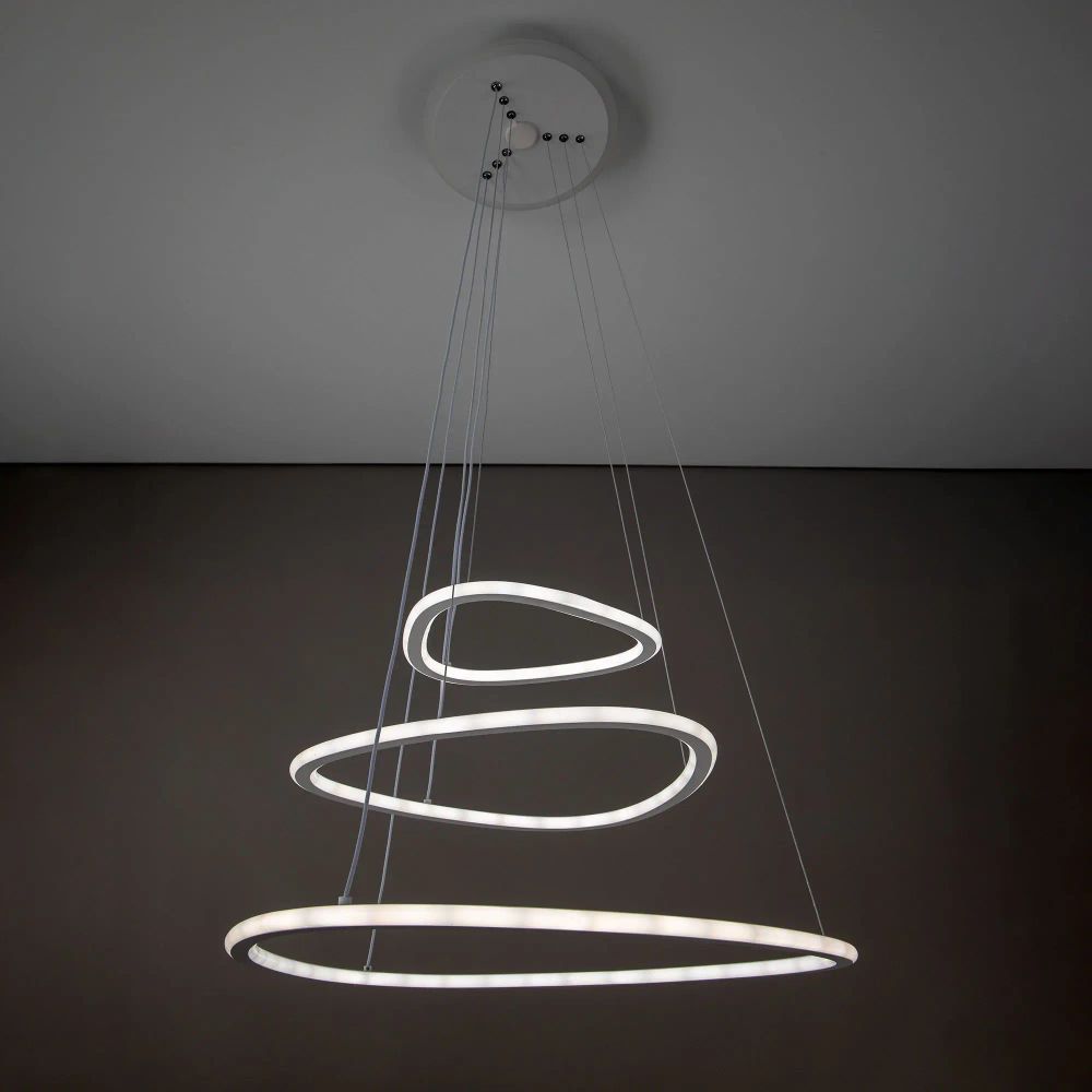 Citilux Неон Смарт CL731A330E RGB Умная подвесная люстра Белая