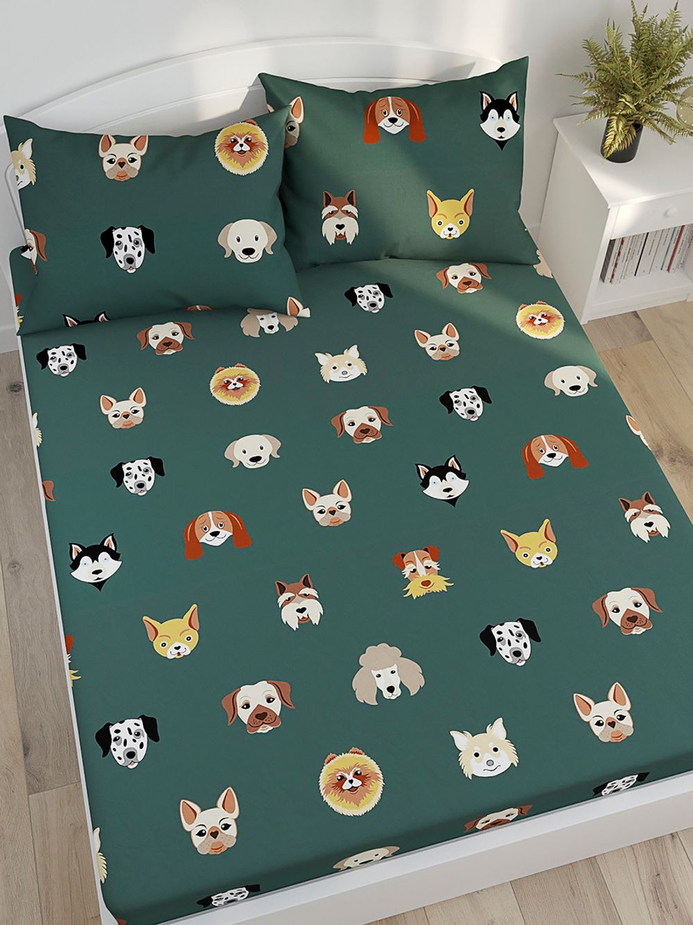 Простынь на резинке сатин Milky Garden "Dogs " 180x200 см