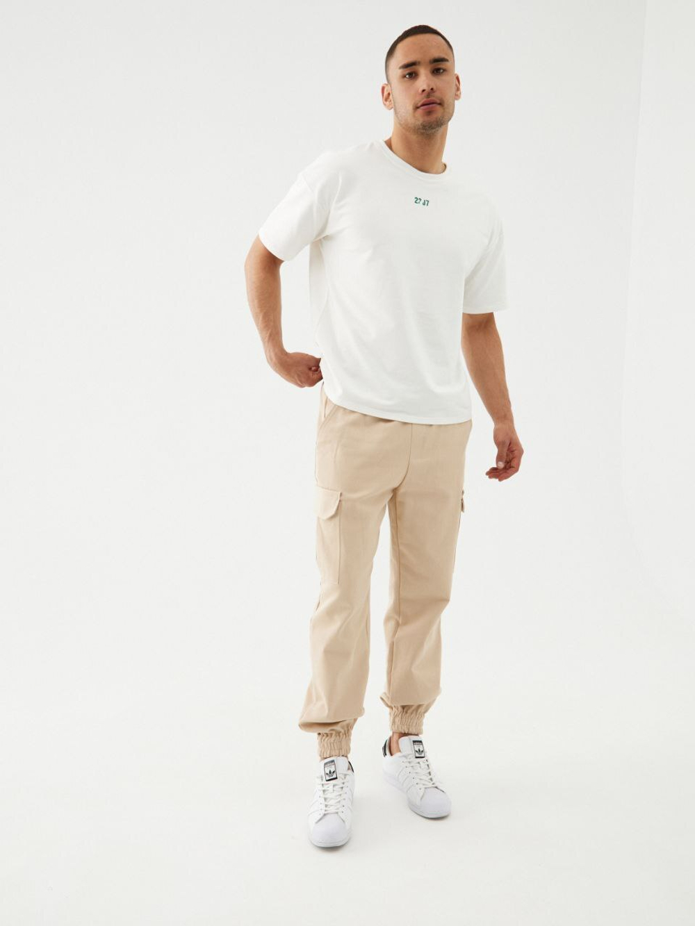 Джоггеры карго хлопковые. Песок