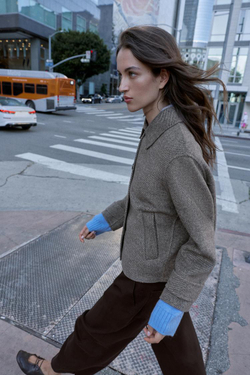 ZARA КОРОТКОЕ ПАЛЬТО ИЗ ШЕРСТИ, РЫЖЕВАТО-КОРИЧНЕВЫЙ