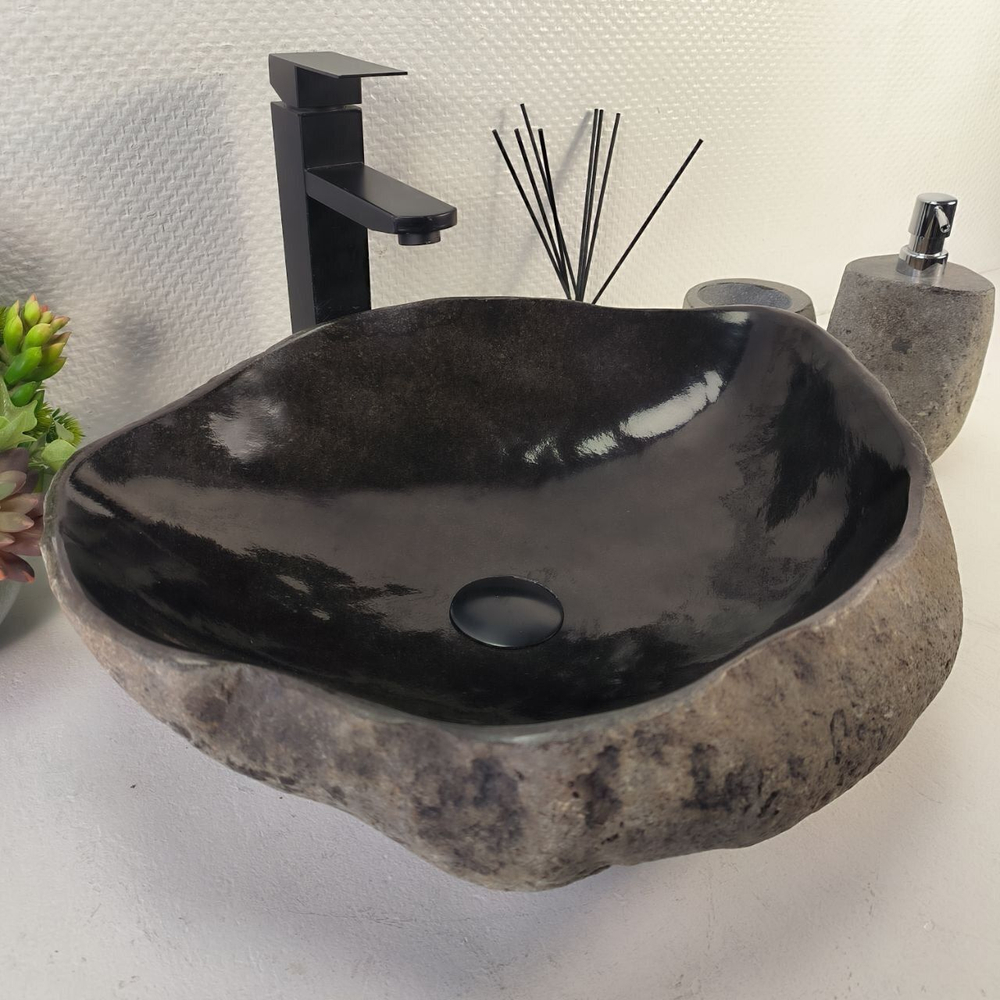Каменная раковина из речного камня RS-05488 (48*42*15) 0861 из натурального камня