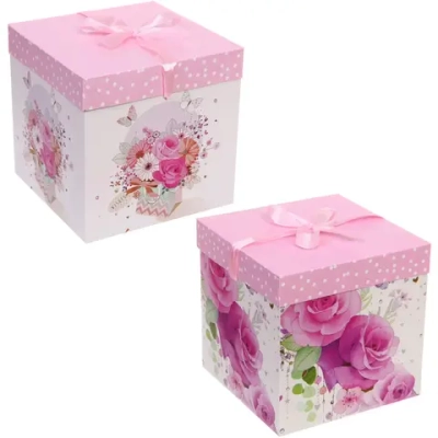 Коробка подарочная «Цветочная нежность» 22*22*22 см, микс