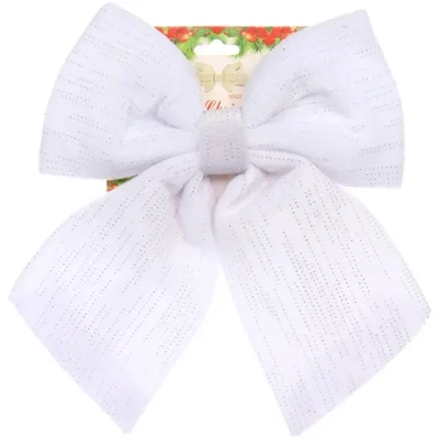 Бант на ёлку «Очарование» 25*30 см, Белый