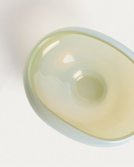 Ваза Nodila из белого стекла, 19 x 14 см