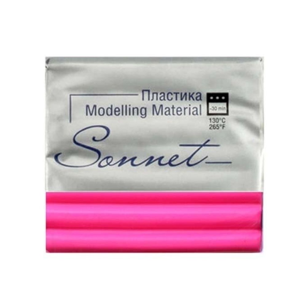 Полимерная глина (пластика) Сонет, 56 гр., флоуресцентная, брус маджента, группа цвета - розовый