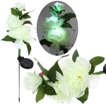 Светильник на солн.батарее (фигура на спице с подсветкой) «Великолепная роза» 73 см, Белый (свечение белое)