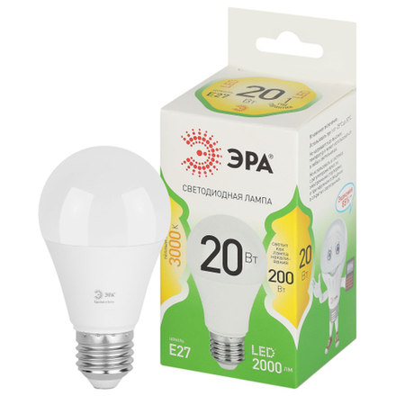 Лампочка светодиодная ЭРА GREEN LINE LED A60-20W-830-E27 GL E27 20 Вт груша теплый свет