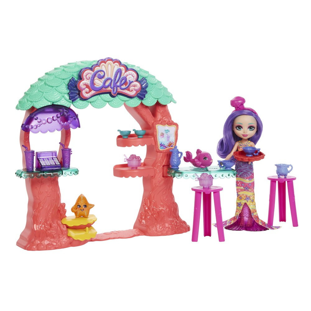 EnchanTimals - Набор Подводное кафе Кукла Мартина Русалка + Рыбка Bubbler и Звезда Морская HCF86