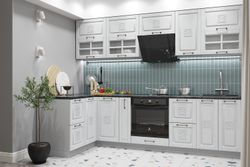 Модульный кухонный гарнитур «Опера» 2800/800 (Белый патина)