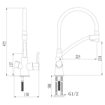 LM3070C-Blue Комфорт Смеситель для кухни, с гибким изливом,  с подключением к фильтру питьевой вод