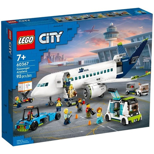 Конструктор LEGO City 60367 Пассажирский самолет, 913 элементов, 9 мини-фигурок