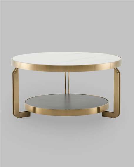 Журнальный столик Калисто 90*90 см светлая и темная керамика