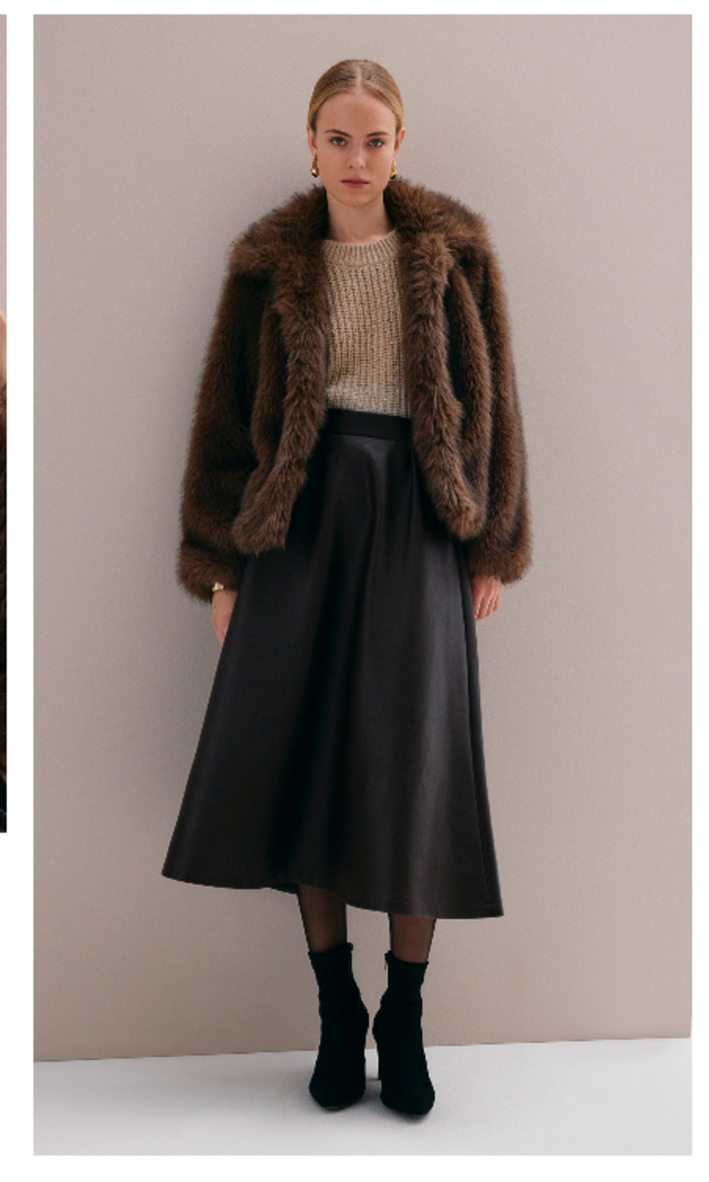 Юбка-миди в кожаном стиле Black Label