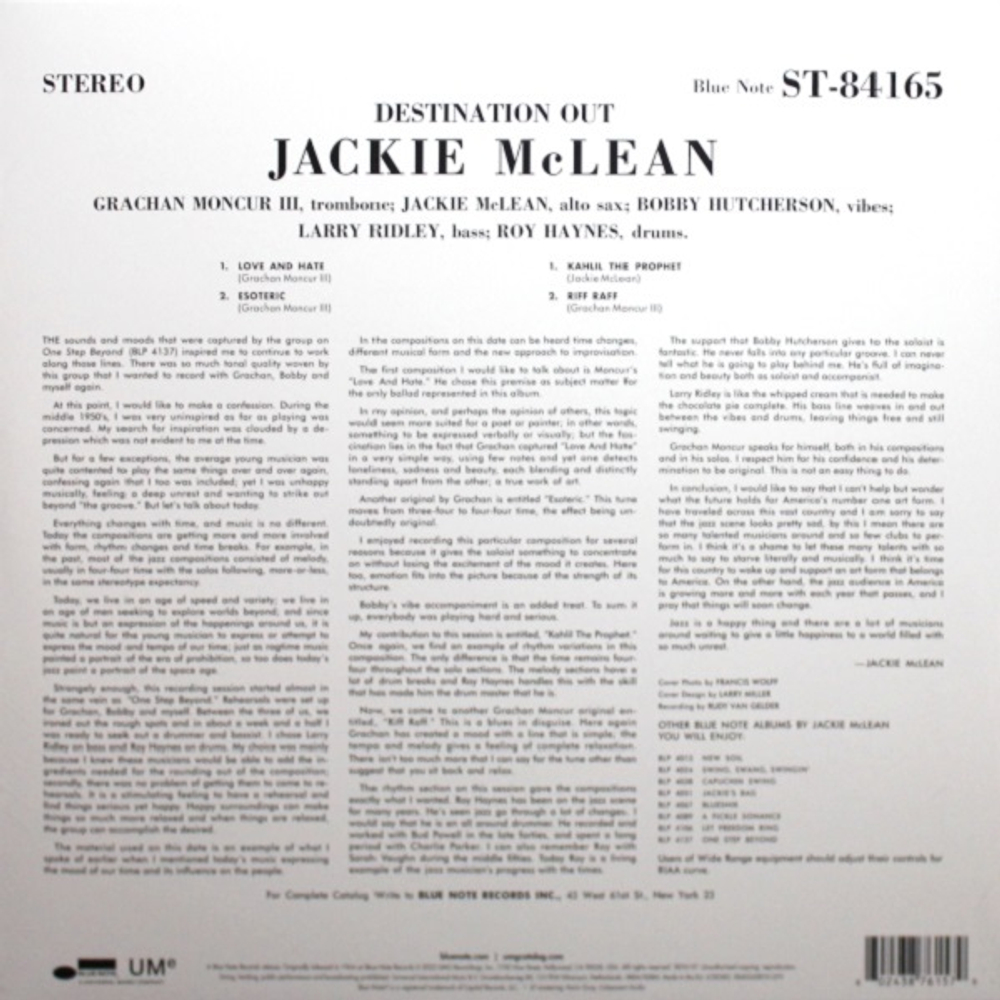 Jackie McLean / Destination... Out (LP)