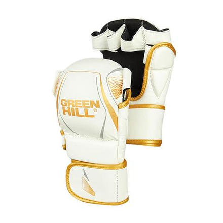 MMI-603GH Гибридные перчатки для MMA бело-золотые