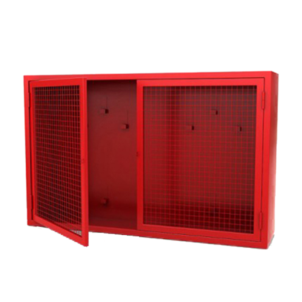 Щит пожарный закрытый металлич. с сеткой. 2 двери "Р" с ЕВРОручкой (без комплекта, 1200*700*300)