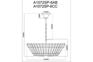 Подвесная люстра 6*E14 A1072SP-6CC хром Florizel Arte Lamp