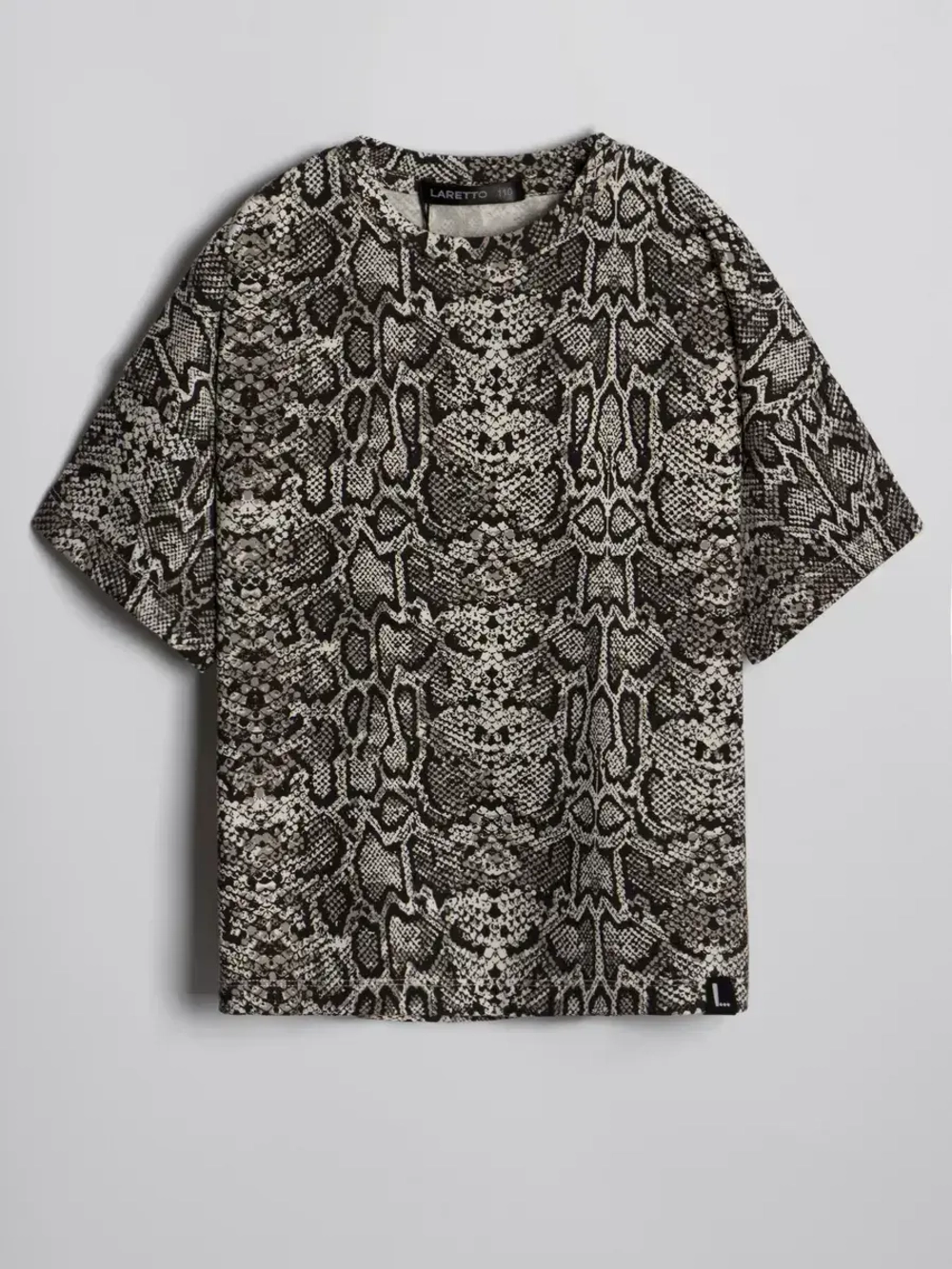 Футболка для девочки оверсайз, принт питон