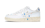 Middle-aged children's Nike Air Force 1 LV8 3 colorful ink-splashing, non-slip, shock-absorbing, wear-resistant low-top shoes white