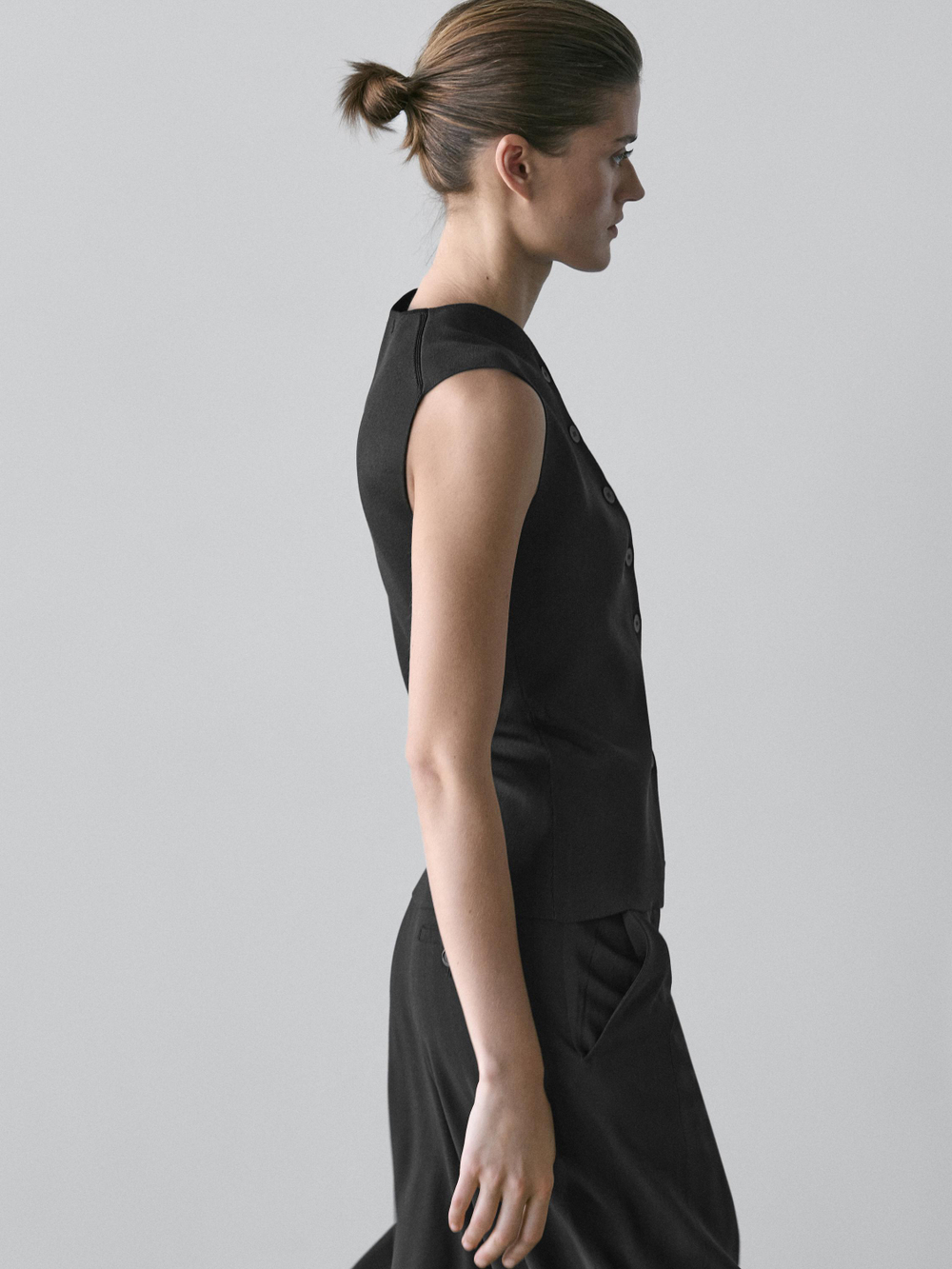 Massimo Dutti Жилет без рукавов, черный