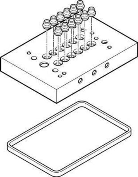 CPV10-VI-P6-1/8-C Многоканальная пневматическая плита