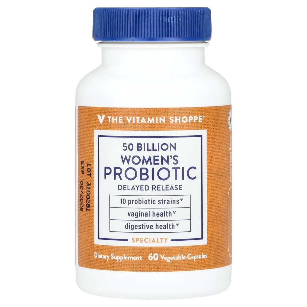 The Vitamin Shoppe, Пробиотик для женщин, 50 млрд, 60 растительных капсул