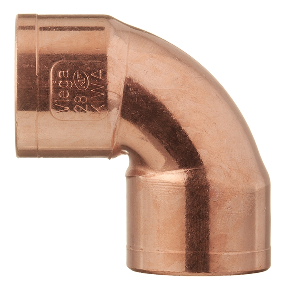 Угол медный двухраструбный 90° под пайку