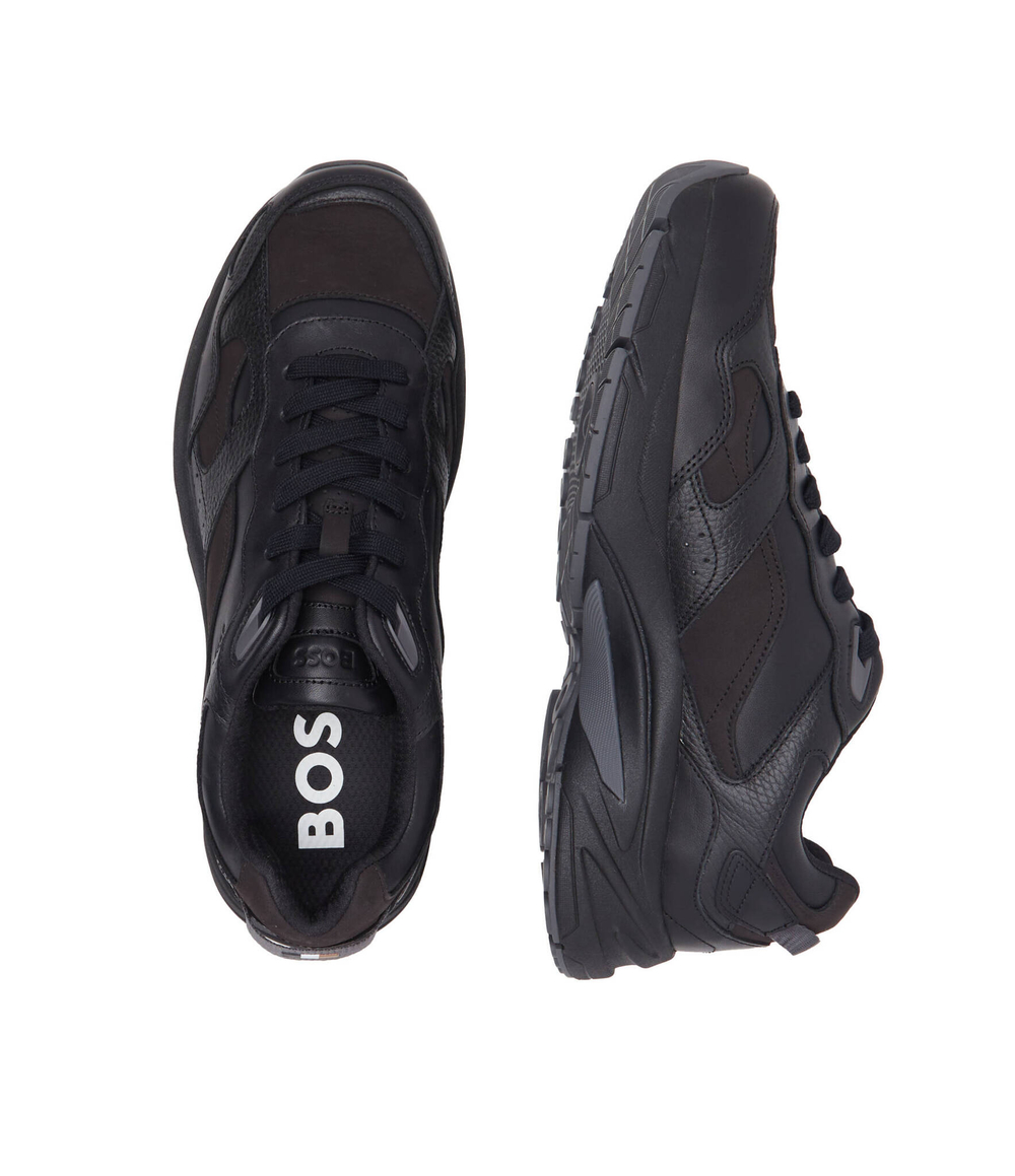 Кожаные кроссовки levitt_runn_lt BOSS BLACK - черный(50513142)