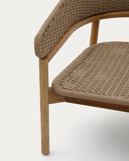 Диван 3-х местный Arinella из акации с натуральной отделкой и бежевой веревкой La Forma Испания