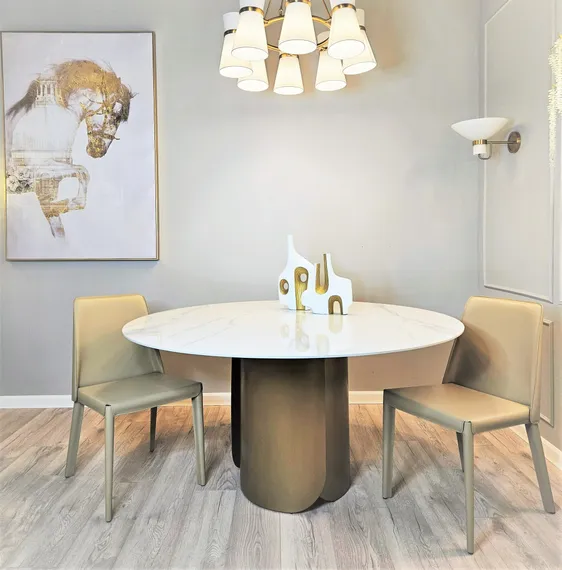 Стол Oscar, Ø150 см, белый керамогранит