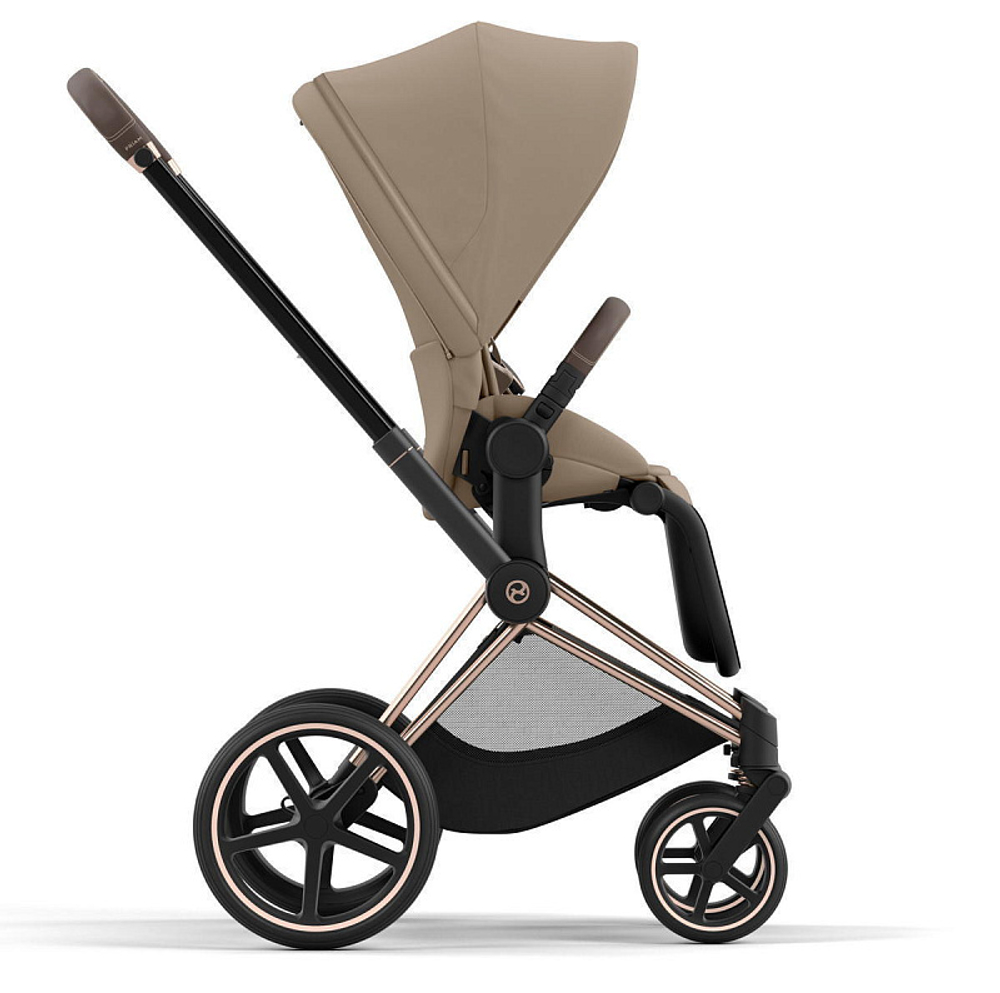Коляска 3 в 1 Cybex Priam IV Rosegold complete и автокресло Cloud T i-Size Platinum White Plus Cozy Beige