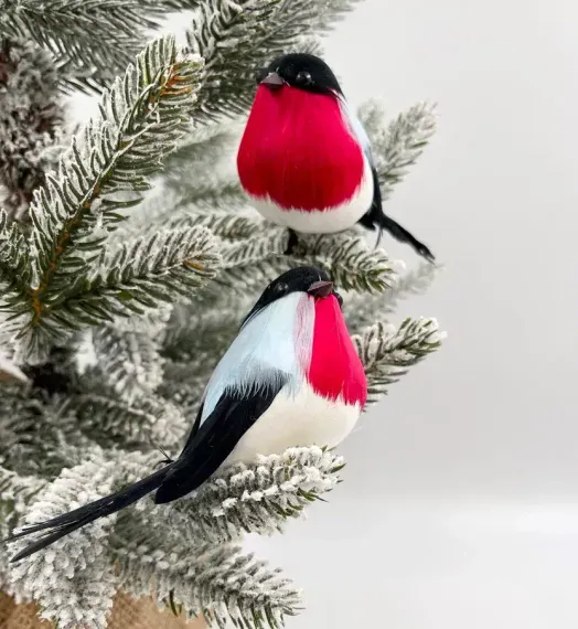 Набор декоративных фигур Снегири 12 см., 6 шт., на клипсе, пенопласт, Christmas DeLuxe (13416)