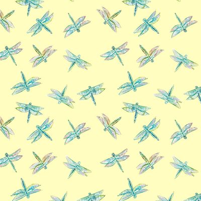 Стрекозы на желтом фоне