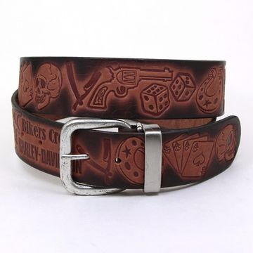 Ремень с тиснением Bikers Crtw Harley-Davidson хенд-мейд