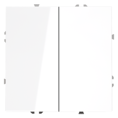 Выключатель встраиваемый VOLTUM S70 двухклавишный 10А, (белый глянцевый)