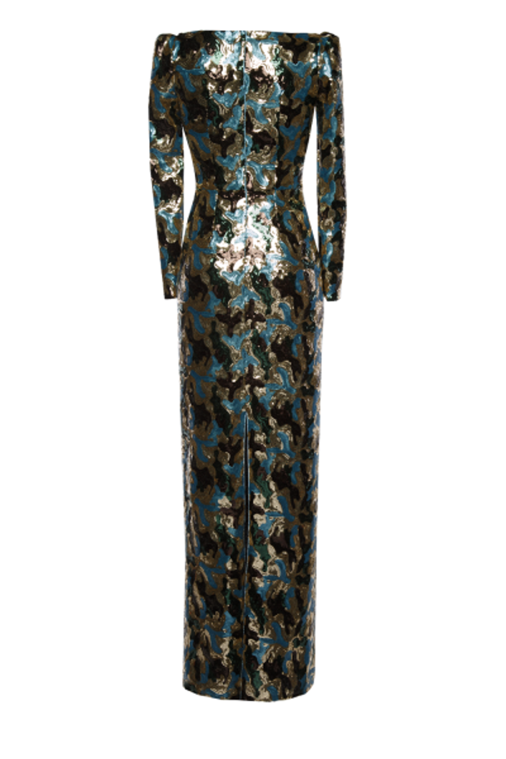 Платье прямое в пол расшитое пайетками 30-18FW