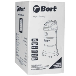 Строительный пылесос BORT BSS-1630-SmartAir, 320 Вт, 30 л, полуавтоматическая очистка фильтра, шланг 3 м, розетка