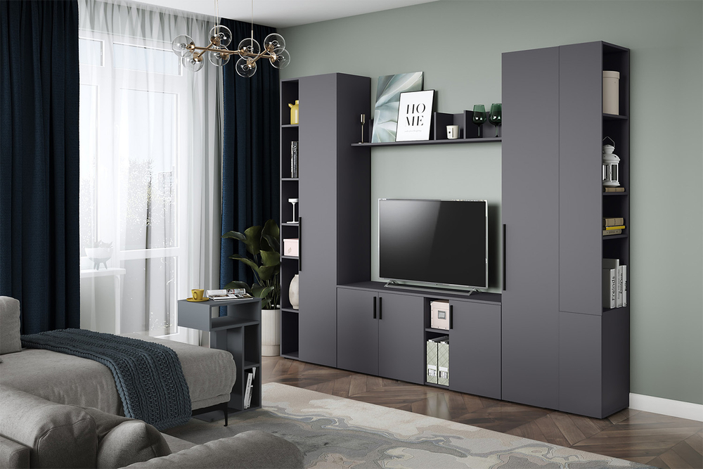 Тумба для ТВ Эйр 16.55, Серый графит