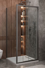 Душевой уголок Cezares MOLVENO-AHF-31-100/90-C-GM-IV, 100х90х195, профиль оружейная сталь, прозрачное стекло