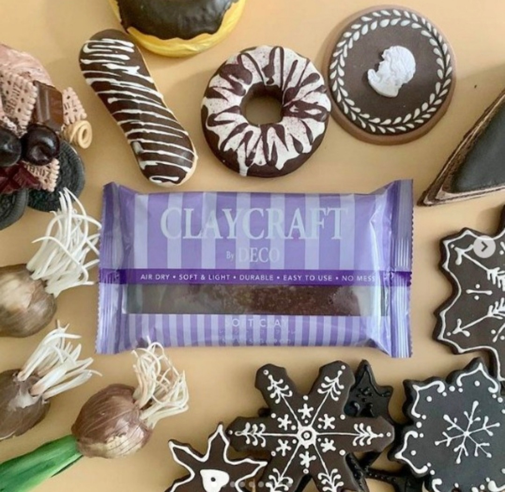 Полимерная глина CLAYCRAFT BY DECO, самоотвердевающая decoclay, цвет Коричневый, 55 гр